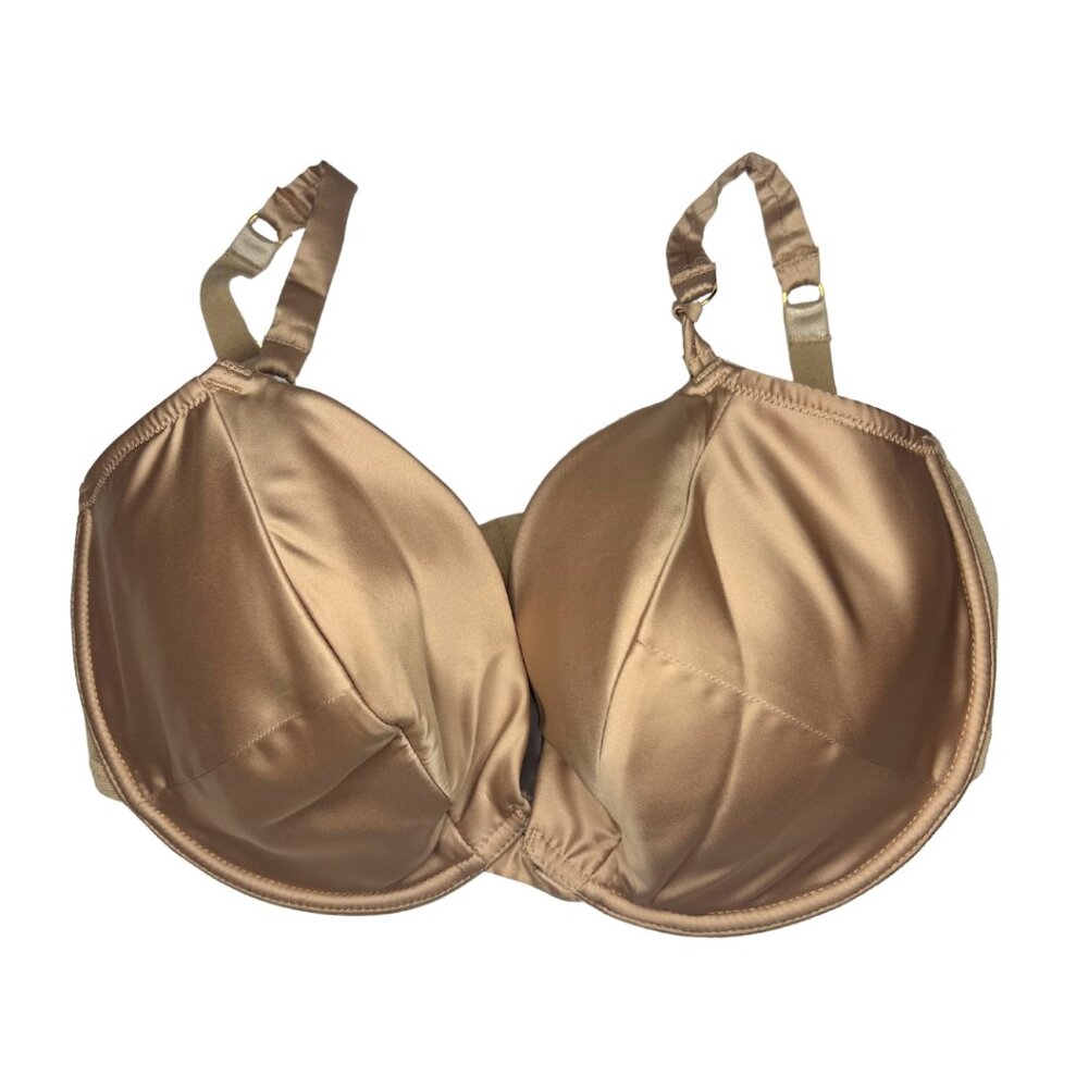 Gossard Satin Full-Coverage Underwire Bra in Cappuccino Nude 38E • NWT